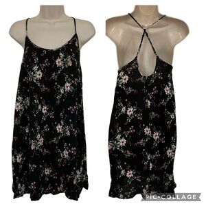 NWOT Be Cool Womens Black Floral Halter Dress Size Medium